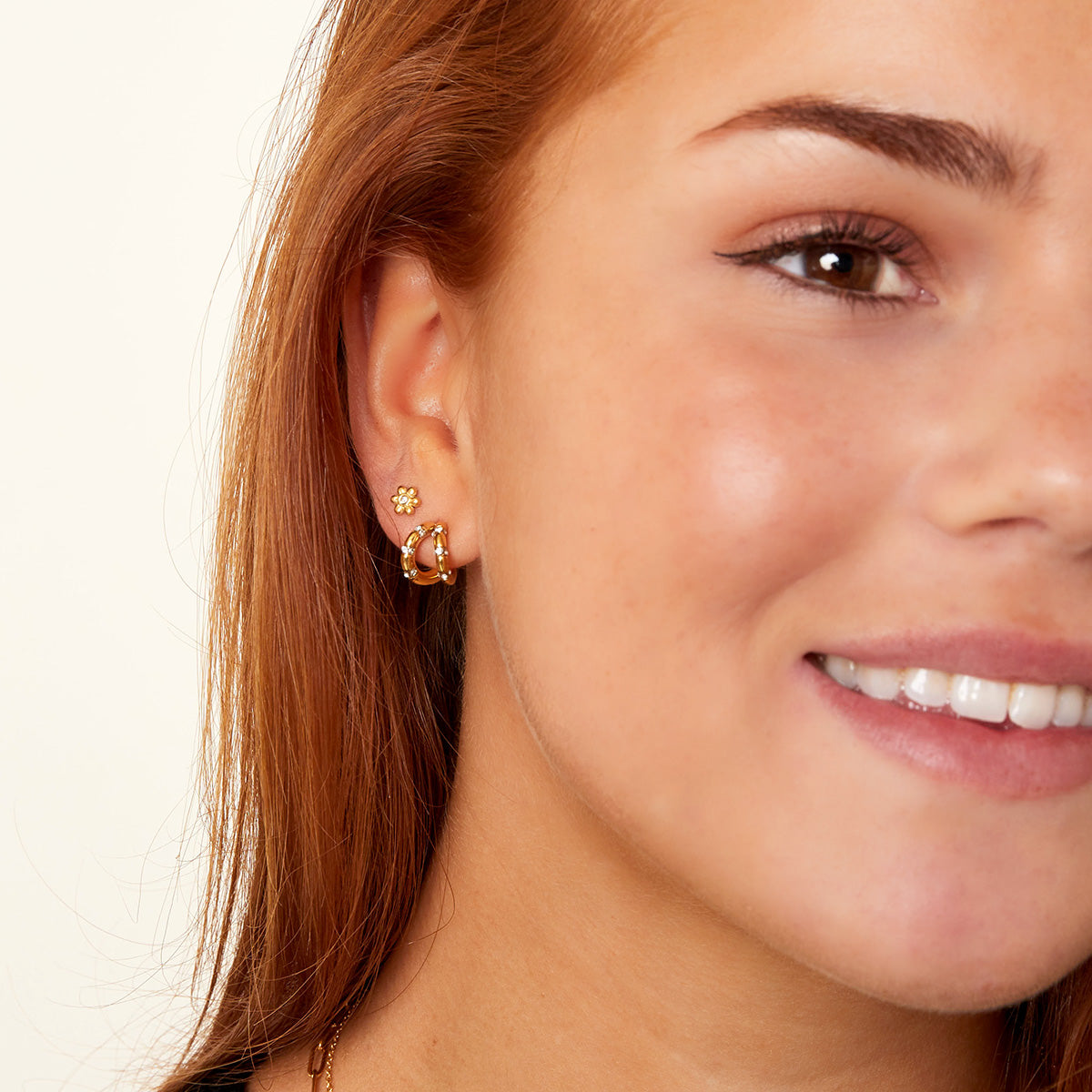Sparkling Double Loops Earrings