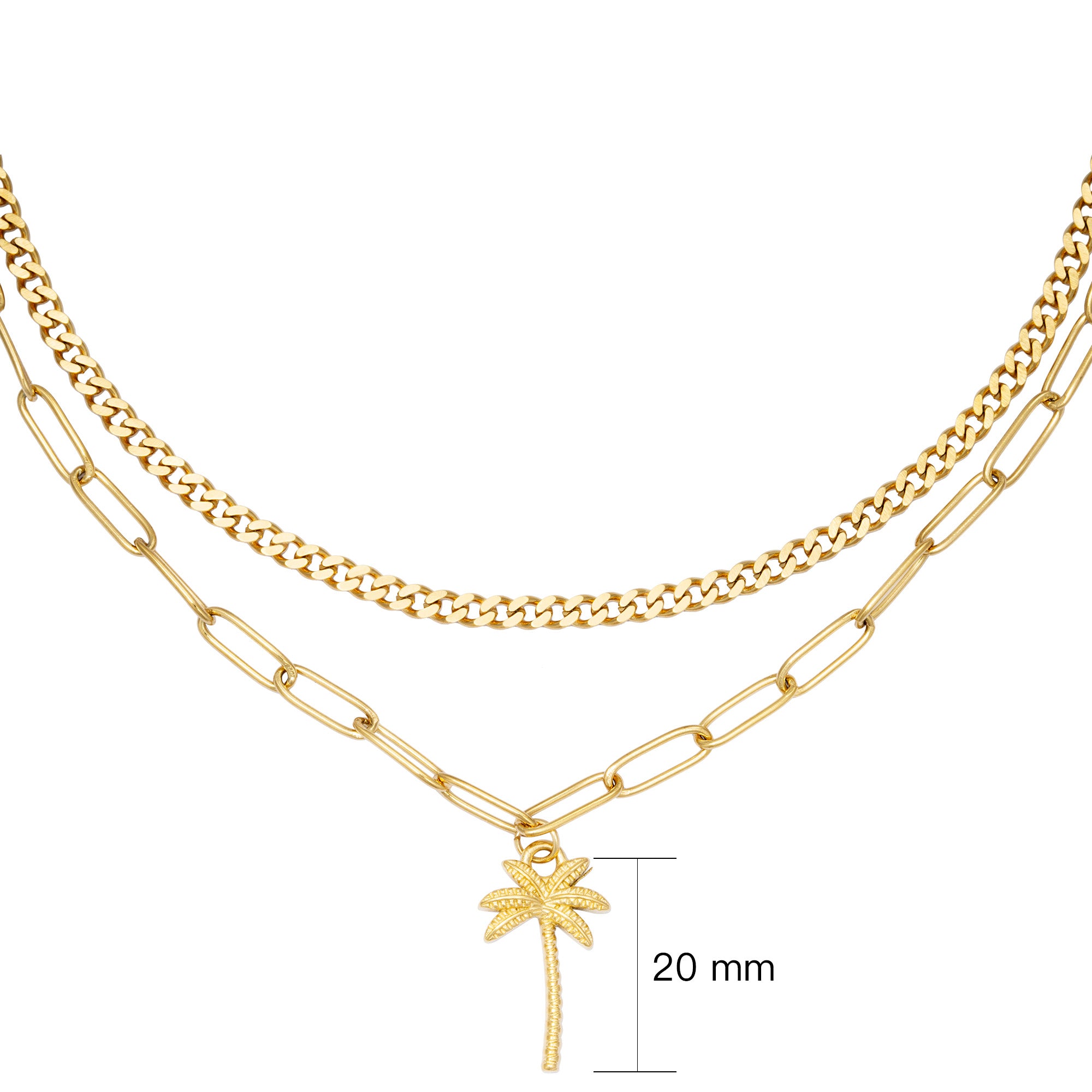Beachy Palm Double Necklace