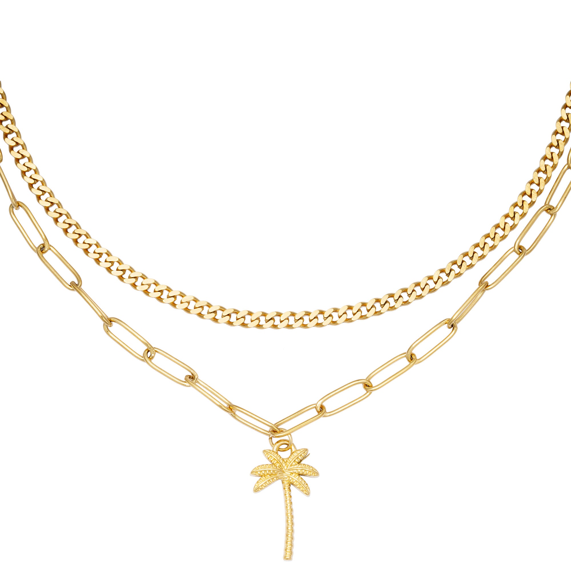Beachy Palm Double Necklace