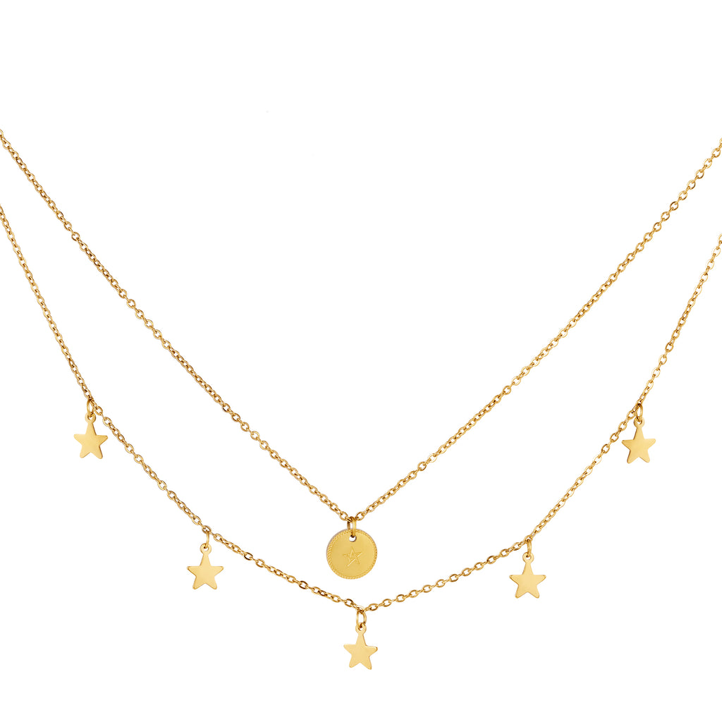 Stars & Coin Double Necklace