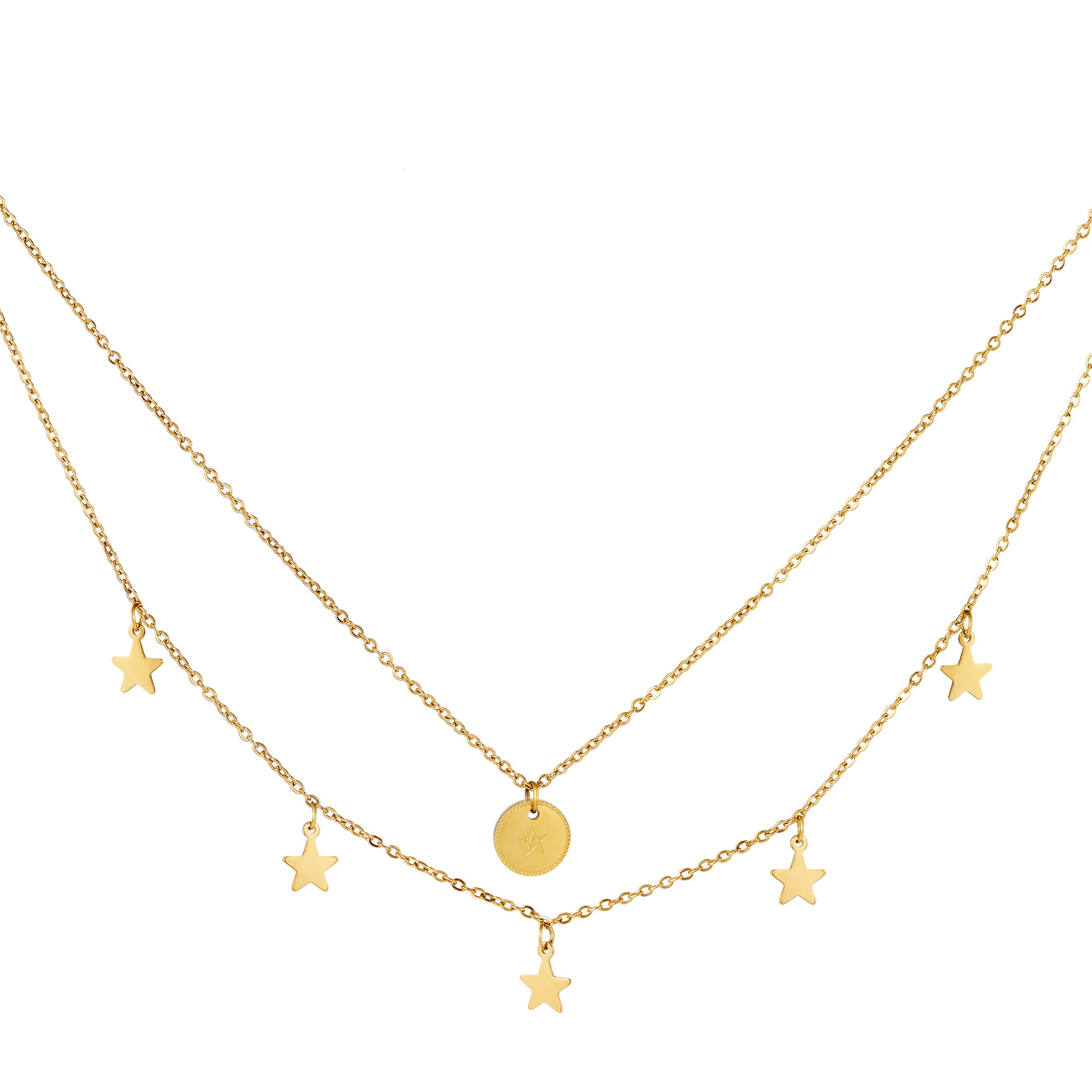 Stars & Coin Double Necklace