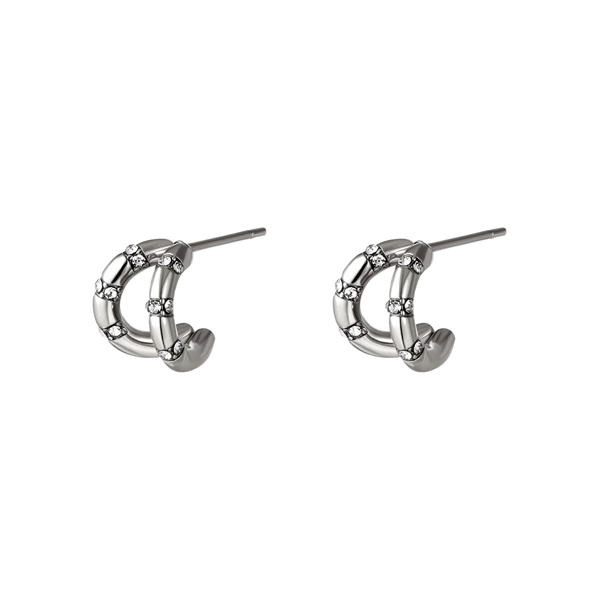 Sparkling Double Loops Earrings