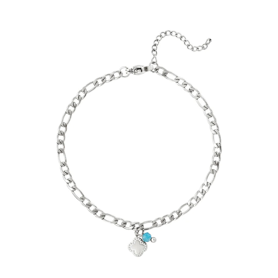 Fine Clover Bracelet with Stone