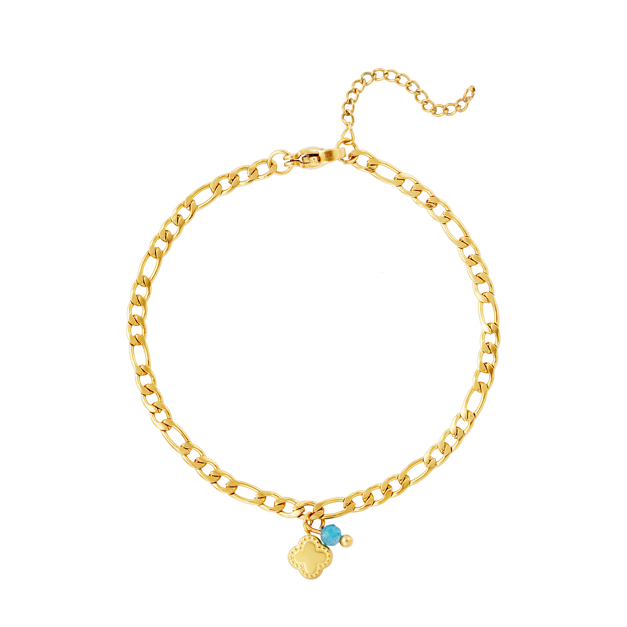 Fine Clover Bracelet with Stone