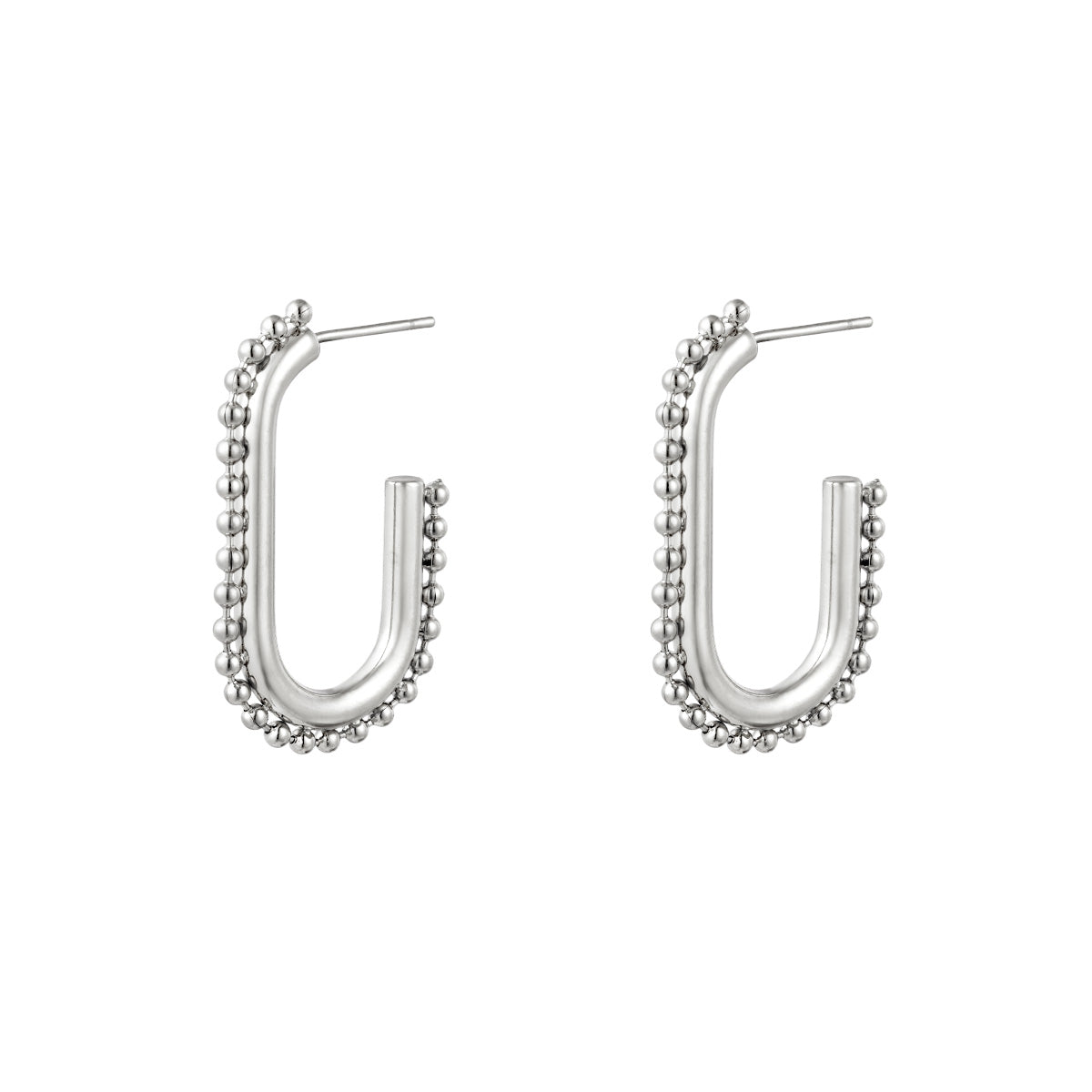 Dotted Oval Creoles Earrings