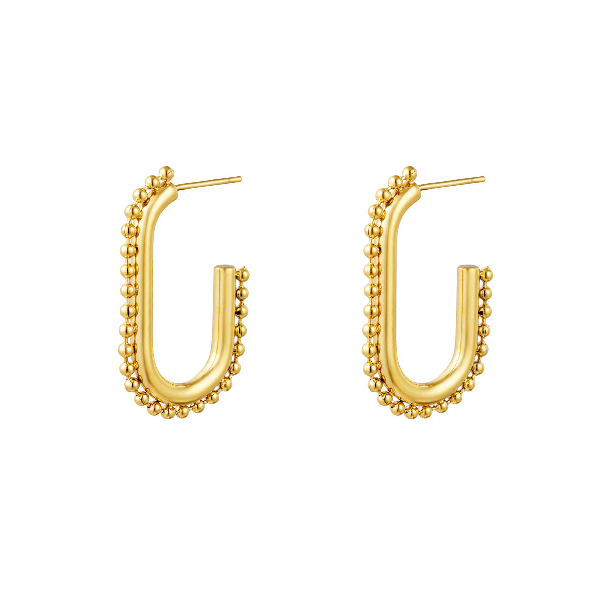 Dotted Oval Creoles Earrings